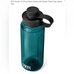 1L YETI Agave Teal Bottle with Yeti Yonder Tether Strap Cap Loop Handle